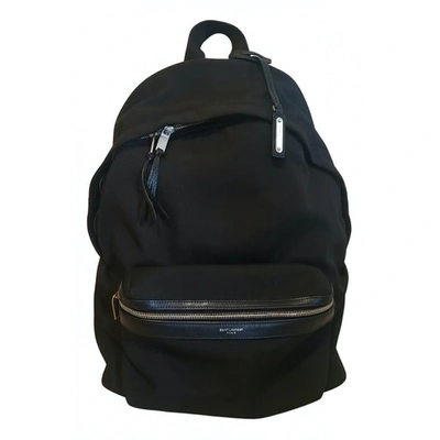 Pre-owned Saint Laurent City Backpack Cloth Bag In Black