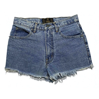 Pre-owned Fendi Blue Cotton Shorts