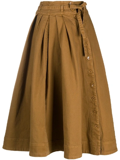 Shop Ulla Johnson Micah Skirt In Brown