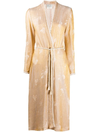 Shop Forte Forte Floral Jacquard Robe In Neutrals