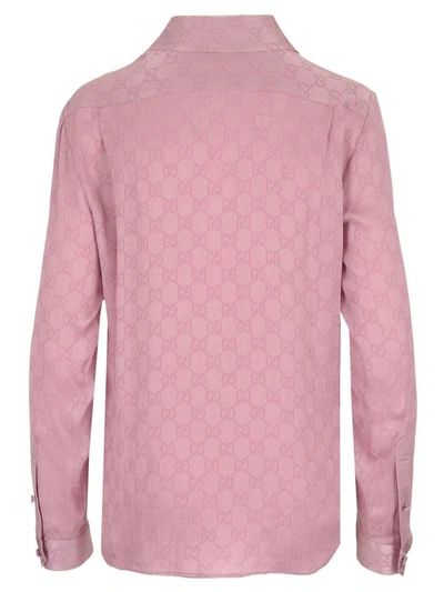 Shop Gucci Women's Pink Silk Shirt