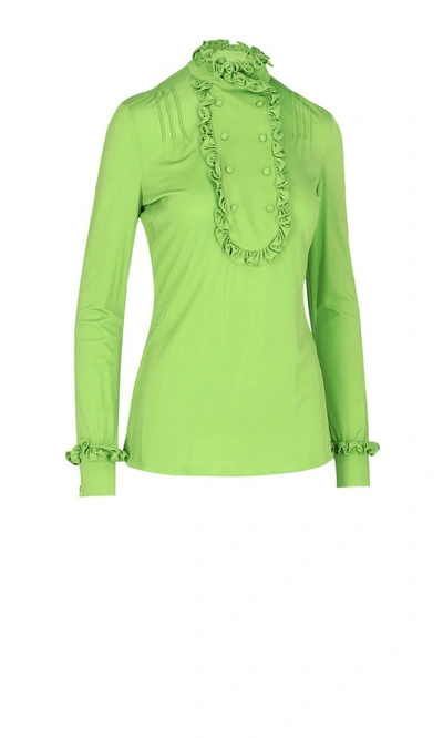 Shop Prada Women's Green Viscose Blouse