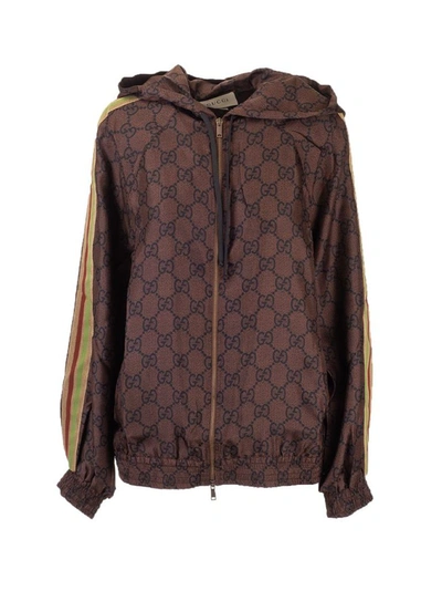 Shop Gucci Women's Brown Silk Sweatshirt