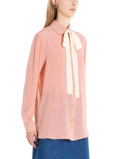 Shop Gucci Women's Pink Silk Blouse