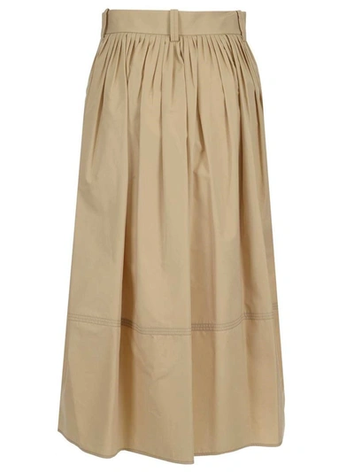 Shop Chloé Women's Beige Cotton Skirt