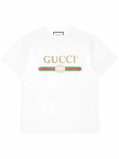 Shop Gucci Women's White Cotton T-shirt