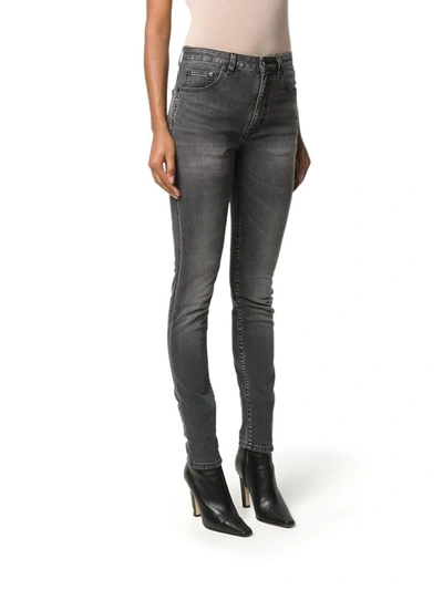 Shop Saint Laurent Women's Grey Cotton Jeans