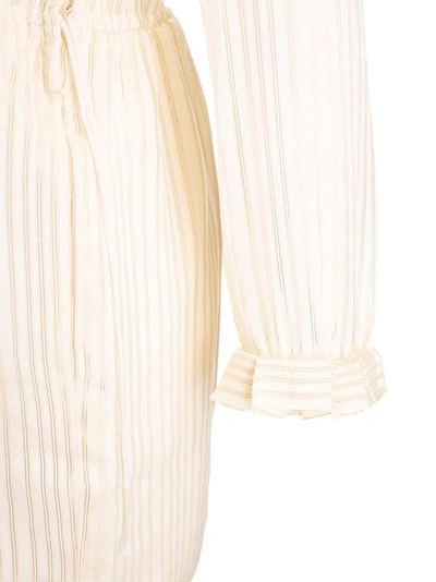 Shop Saint Laurent Women's White Silk Dress