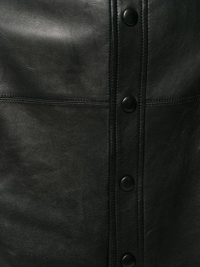 Shop Saint Laurent Women's Black Leather Skirt
