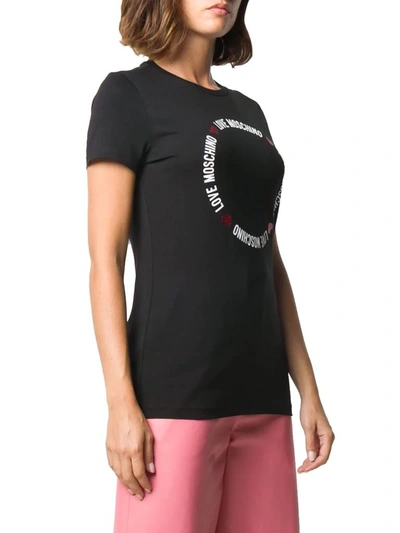 Shop Love Moschino Women's Black Cotton T-shirt