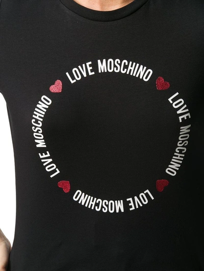 Shop Love Moschino Women's Black Cotton T-shirt