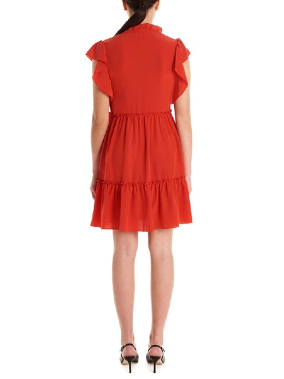 Shop Red Valentino Women's Red Silk Dress