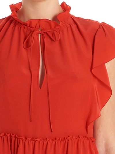 Shop Red Valentino Women's Red Silk Dress