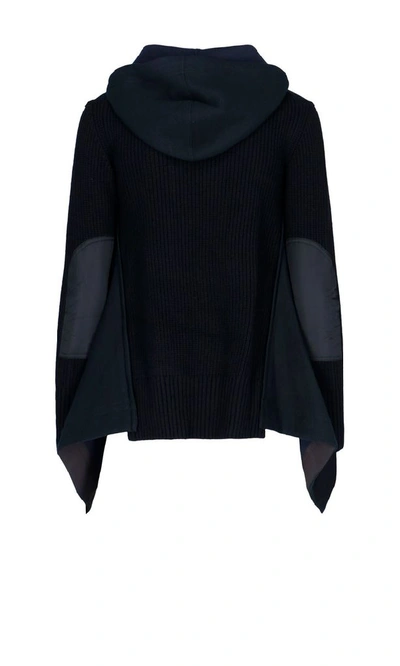 Shop Sacai Women's Black Cotton Sweatshirt