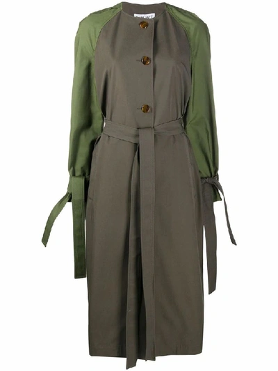 Shop Loewe Women's Green Cotton Trench Coat