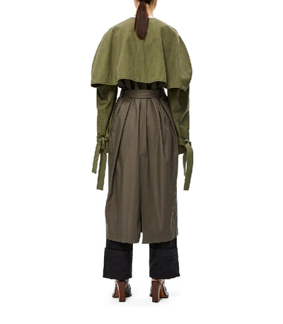 Shop Loewe Women's Green Cotton Trench Coat