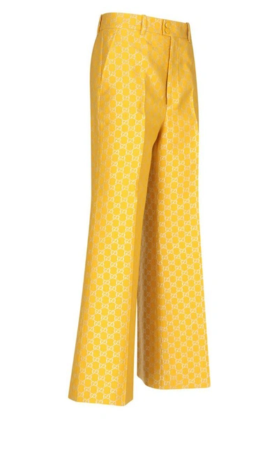 Shop Gucci Women's Yellow Wool Pants