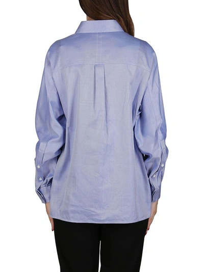 Shop Agnona Women's Blue Wool Shirt