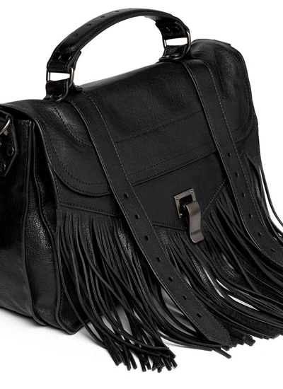 Shop Proenza Schouler 'ps1' Medium Fringe Leather Satchel