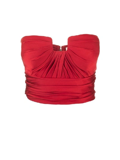 Shop Alexander Mcqueen Women's Red Silk Top