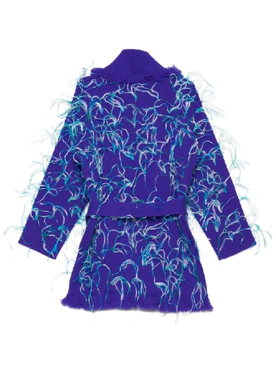 Shop Alanui Women's Purple Wool Cardigan