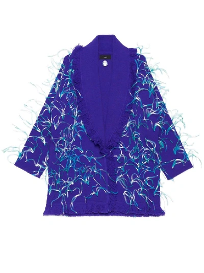 Shop Alanui Women's Purple Wool Cardigan