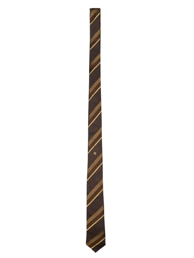 Shop Fendi Men's Brown Silk Tie