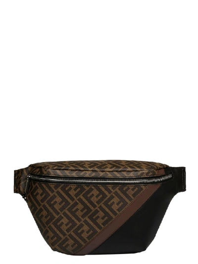 Shop Fendi Men's Brown Leather Belt Bag