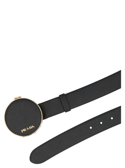 Shop Prada Women's Black Leather Belt