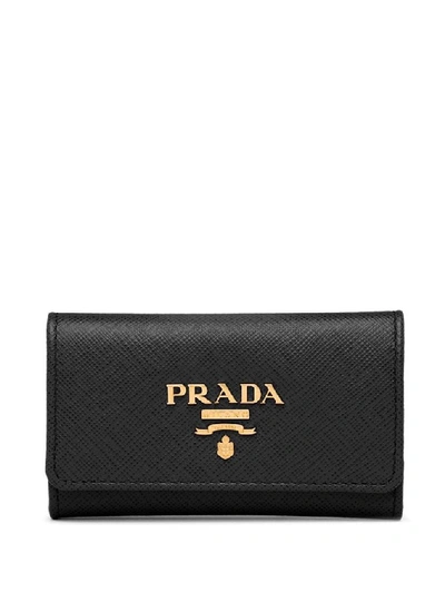 Shop Prada Women's Black Leather Key Chain