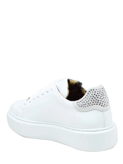 Shop Philipp Plein Women's White Leather Sneakers