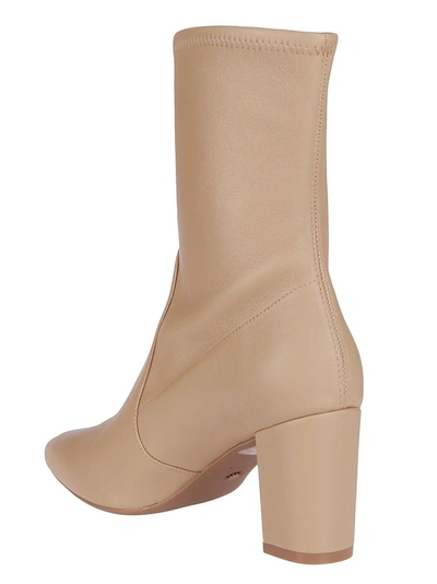 Shop Stuart Weitzman Women's Pink Leather Ankle Boots
