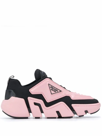 Shop Prada Women's Pink Polyurethane Sneakers