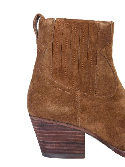Shop Ash Women's Beige Leather Ankle Boots