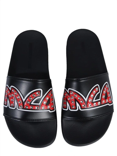 Shop Mcq By Alexander Mcqueen Women's Black Rubber Sandals