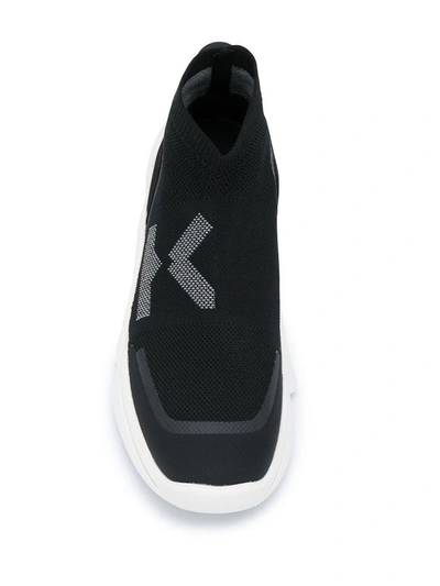 Shop Kenzo Women's Black Polyester Slip On Sneakers