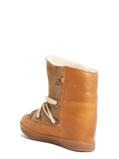 Shop Isabel Marant Women's Beige Leather Ankle Boots