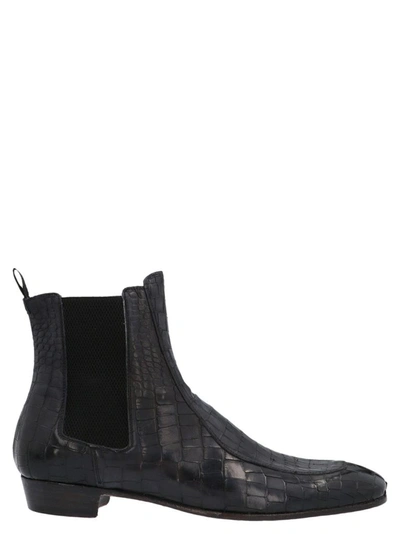 Shop Lidfort Men's Black Ankle Boots