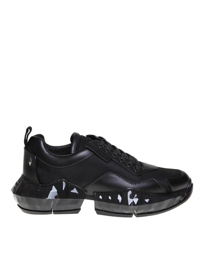 Shop Jimmy Choo Men's Black Leather Sneakers