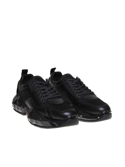 Shop Jimmy Choo Men's Black Leather Sneakers