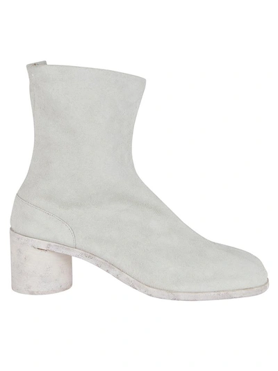 Shop Maison Margiela Men's White Suede Ankle Boots