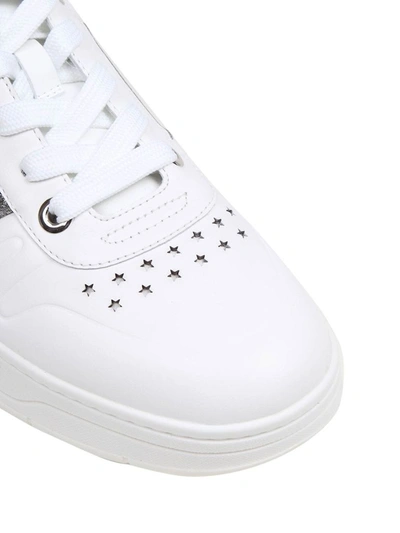 Shop Jimmy Choo Men's White Leather Sneakers