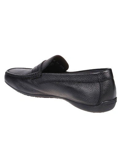 Shop Moreschi Men's Black Leather Loafers