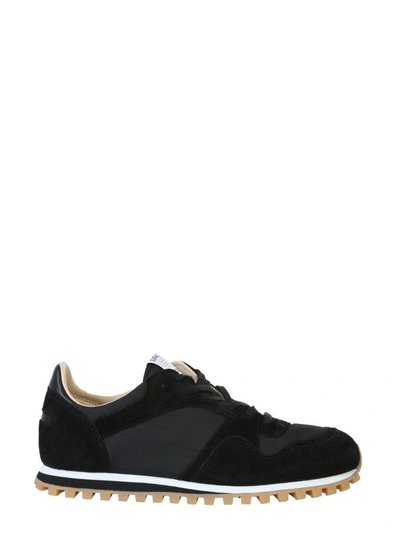 Shop Spalwart Men's Black Leather Sneakers