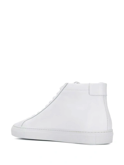 Shop Common Projects Men's White Leather Hi Top Sneakers