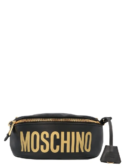 Shop Moschino Women's Black Leather Belt Bag