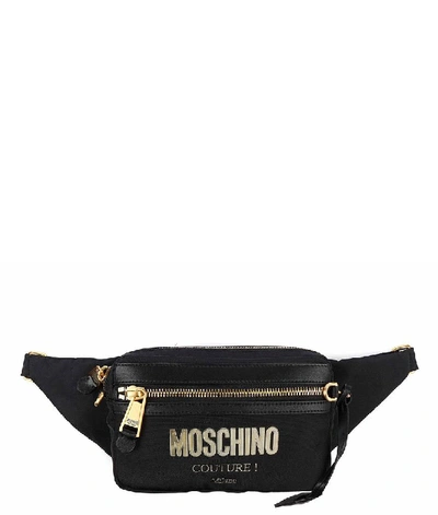 Shop Moschino Women's Black Synthetic Fibers Belt Bag