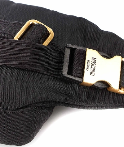 Shop Moschino Women's Black Synthetic Fibers Belt Bag