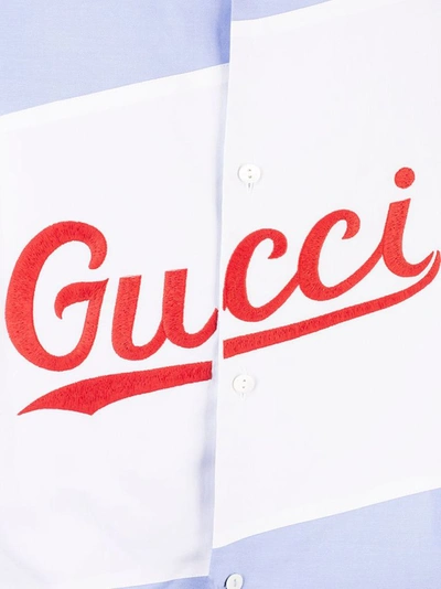 Shop Gucci Men's Blue Cotton Shirt