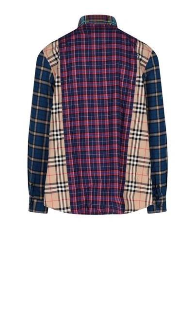 Shop Burberry Men's Blue Cotton Shirt